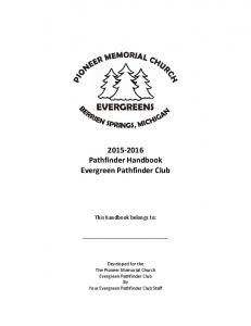 2015-2016 Pathfinder Handbook Evergreen Pathfinder Club