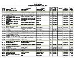 2015 Summer Book Price List