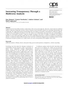 [2016] Increasing transparency through a multiverse analysis.