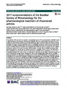 2017 recommendations of the Brazilian Society of Rheumatology for ...