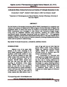 24-31, March 2014 Page 24 Antimalarial effects of ...