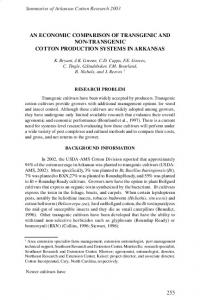 255 an economic comparison of transgenic and non-transgenic cotton ...