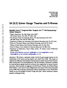 2d (0,2) Quiver Gauge Theories and D-Branes arXiv:1506.03818v2 ...