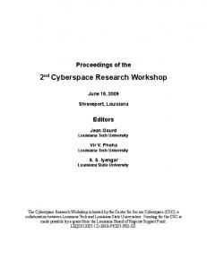 2nd Cyberspace Research Workshop