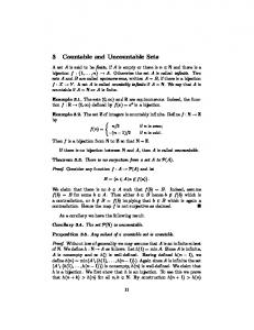 3 Countable and Uncountable Sets