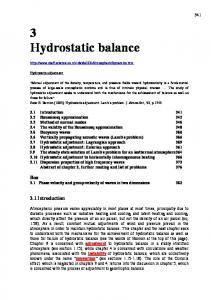 3 Hydrostatic balance