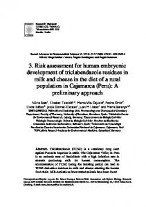 3. Risk assessment for human embryonic