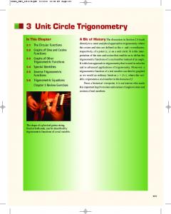 3 Unit Circle Trigonometry