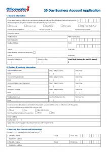 30 Day Business Account Application