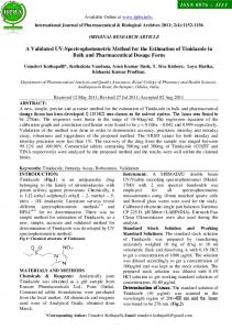 3333 A Validated UV-Spectrophotometric Method for the Estimation of ...