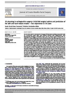 3D planning in orthognathic surgery