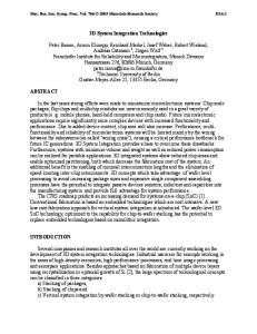 3D System Integration Technologies - CiteSeerX