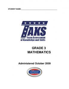 3rd Grade TAKS Practice Test