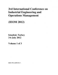 3rd International Conference on Industrial ... - Proceedings.com