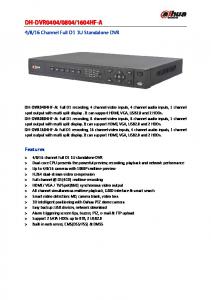 4/8/16 Channel Full-D1 Recording Standalone DVR - Setik