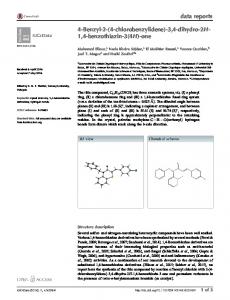 4-Benzyl-2-(4-chlorobenzylidene)-3, 4-dihydro-2H-1, 4-benzothiazin-3 ...