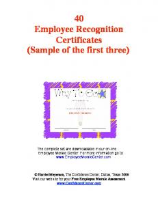 40 Employee Recognition Certificates