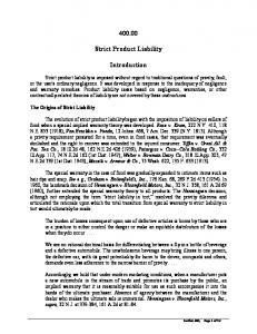 400.00 STRICT PRODUCT LIABILITY