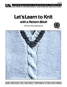 4JE-03PO: Let's Learn to Knit with a Pattern Stitch