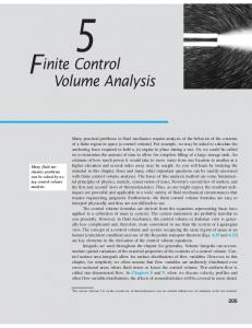 5 Finite Control Volume Analysis