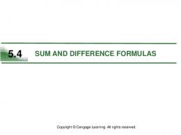 5.4 sum and difference formulas - utep