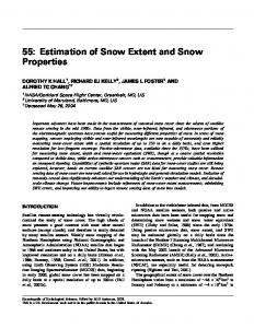 55: Estimation of Snow Extent and Snow Properties - NASA