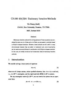 554: Stationary Iterative Methods