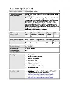 5.7a Course information sheet