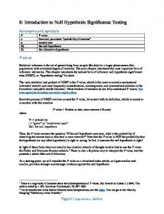 6: Introduction to Hypothesis Testing