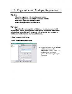 6: Regression and Multiple Regression