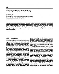 61 Reliability in Medical Device Industry