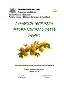 8 Marzo - Donne - Comune di Cagliari