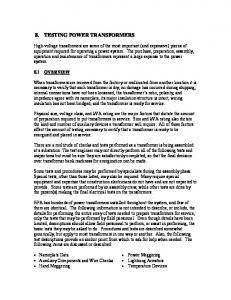 8. TESTING POWER TRANSFORMERS