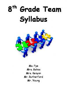 8th Grade Team Syllabus