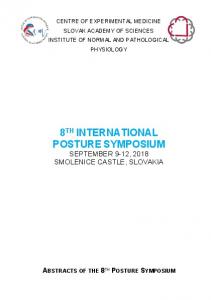 8th international posture symposium