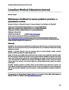 9. Multisource feedback to assess pediatric practice