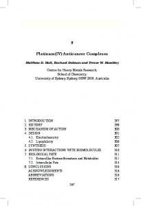 9 Platinum(IV) Anticancer Complexes