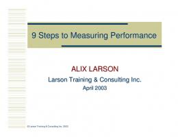 9 Steps to Measuring Performance