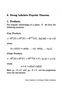 9. Strong Lefschetz Fixpoint Theorem. 1. Products.