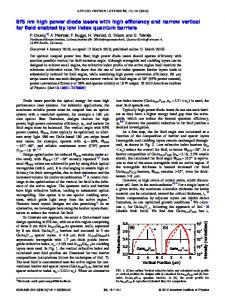 975 nm high power diode lasers with high efficiency ... - AIP Publishing