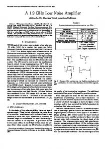 A 1.9 GHz Low Noise Amplifier