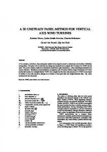 a 3d unsteady panel method for vertical axis wind turbines