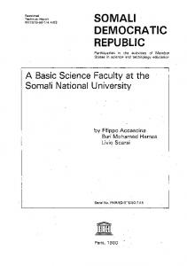 A Basic Science Faculty at the Somali National University: Somali ...