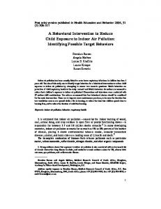 A Behavioral Intervention to Reduce Child Exposure to Indoor Air ...