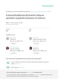 A benzothiadiazole derivative induces systemic ...