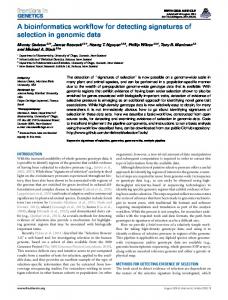 A bioinformatics workflow for detecting signatures of selection in ...