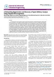 A Bioleaching Regeneration and Recovery of Spent Refinery Catalyst