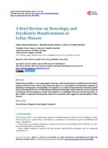 A Brief Review on Neurologic and Psychiatric Manifestations of Celiac ...