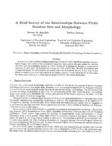 A Brief Survey of the Relationships Between Finite ... - Robert Haralick