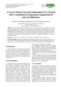 A Case of African Visceral Leishmaniasis (VL ...